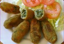 Croquetas de espinaca y pera