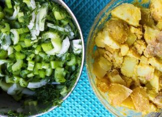 Patatas con ensalada de eneldo