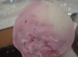 Yogur helado con arándanos