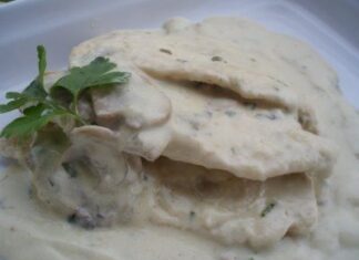 Filetes picados de Pollo con Salsa de Champiñones Filetes picados de pollo con salsa de champiñones