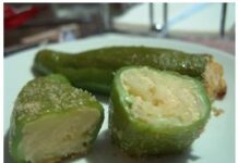 Pimientos Verdes rellenos de Tortilla de Patatas