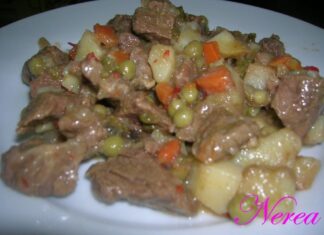 Ternera guisada con verduras (6 a 8 personas) Ternera guisada con verduras