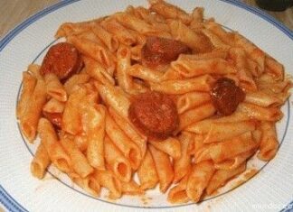 Macarrones con chorizo (6 personas) macarrones con chorizo