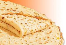 Creps de panceta con canónigos.