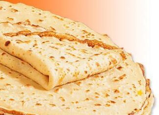 Creps de panceta con canónigos.