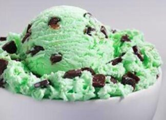 Helado De Menta Con Chocolate