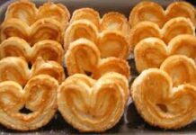 Palmeritas de jamón y queso