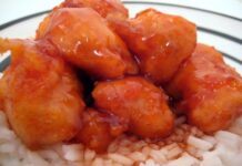 Bolitas de pollo agridulce