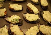 Choritos en salsa de cilantro