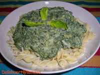Fideos a la Crema de Espinaca