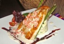 Lenguado con salsa de camarones