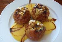Manzanas al horno con crema de leche