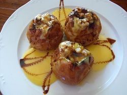 Manzanas al horno con crema de leche