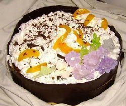 Mouse de dulce de leche y duraznos