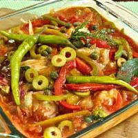 Pescado a la veracruzana en microondas