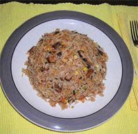 Arroz Chaufa saltado con verdura