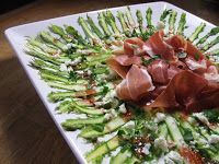 Carpaccio de espárragos y jamón serrano