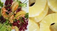 Ensalada de piña y langostinos