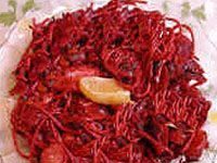 Espaguetis con remolacha