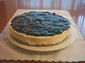 Tarta de queso con arándanos