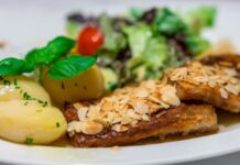 Recetas con ANGUILA ¡Exquisitas! Filete de anguila a la parrilla con almendras tostadas