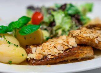 Recetas con ANGUILA ¡Exquisitas! Filete de anguila a la parrilla con almendras tostadas