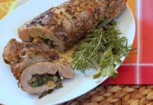 Lomo de cerdo relleno y ensalada de papas, CENA DE AÑO NUEVO fácil y rápida