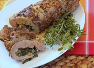 Lomo de cerdo relleno y ensalada de papas, CENA DE AÑO NUEVO fácil y rápida