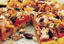 Receta de pizza de polenta con vegetales